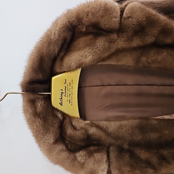 Vintage Genuine Mahogany Mink Sectioned Fur Coat W/Leather (70s-80s) Size XS - Picture 8 of 14